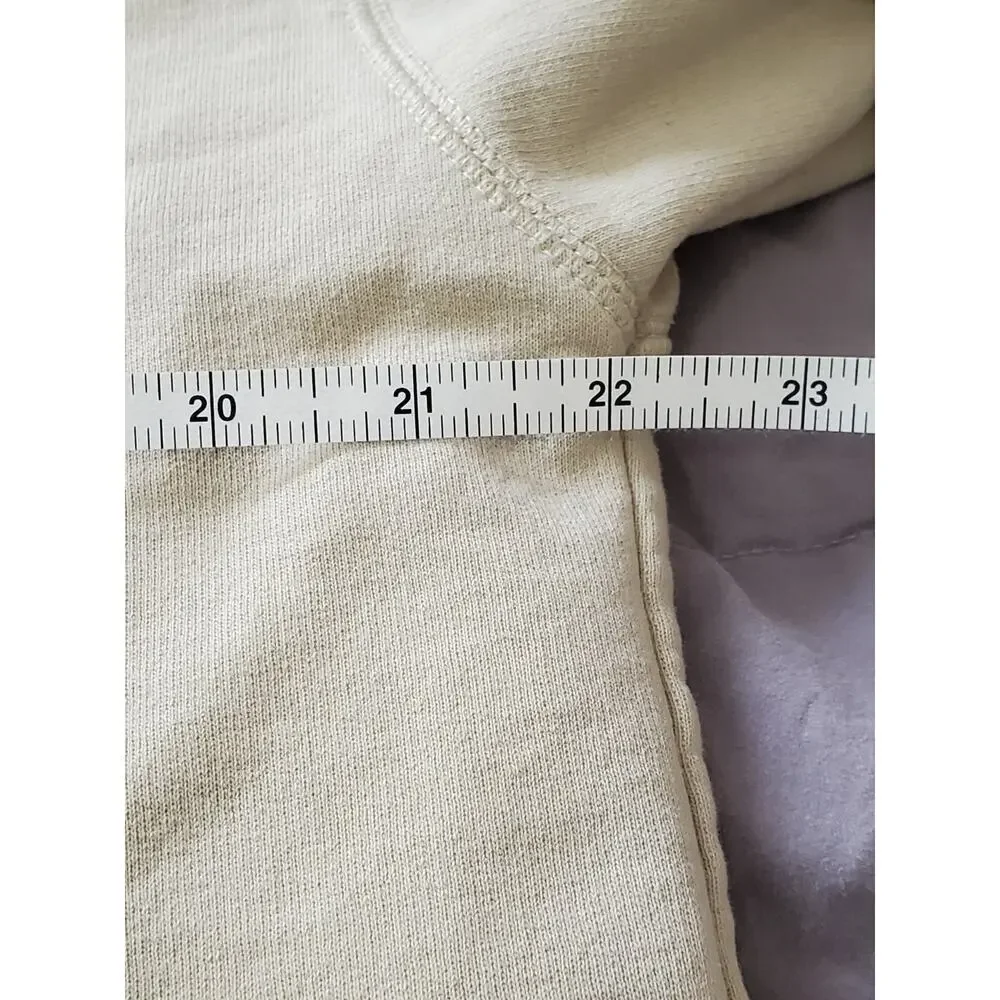 The North Face Hoodie Beige Tan Pullover Sweatshirt Mens Medium Graphic Back
